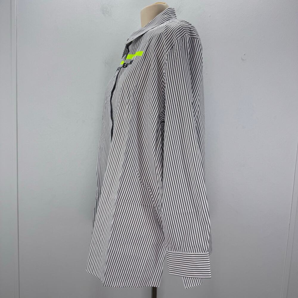 NWT Marina Rinaldi Cotton Poplin Button Up Shirt " KARMA HAS NO DEADLINE " US 20 - Picture 3 of 9